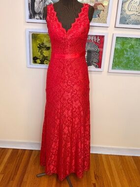 Red Lace Evening Dress – Romantic Coquette Formal Gown